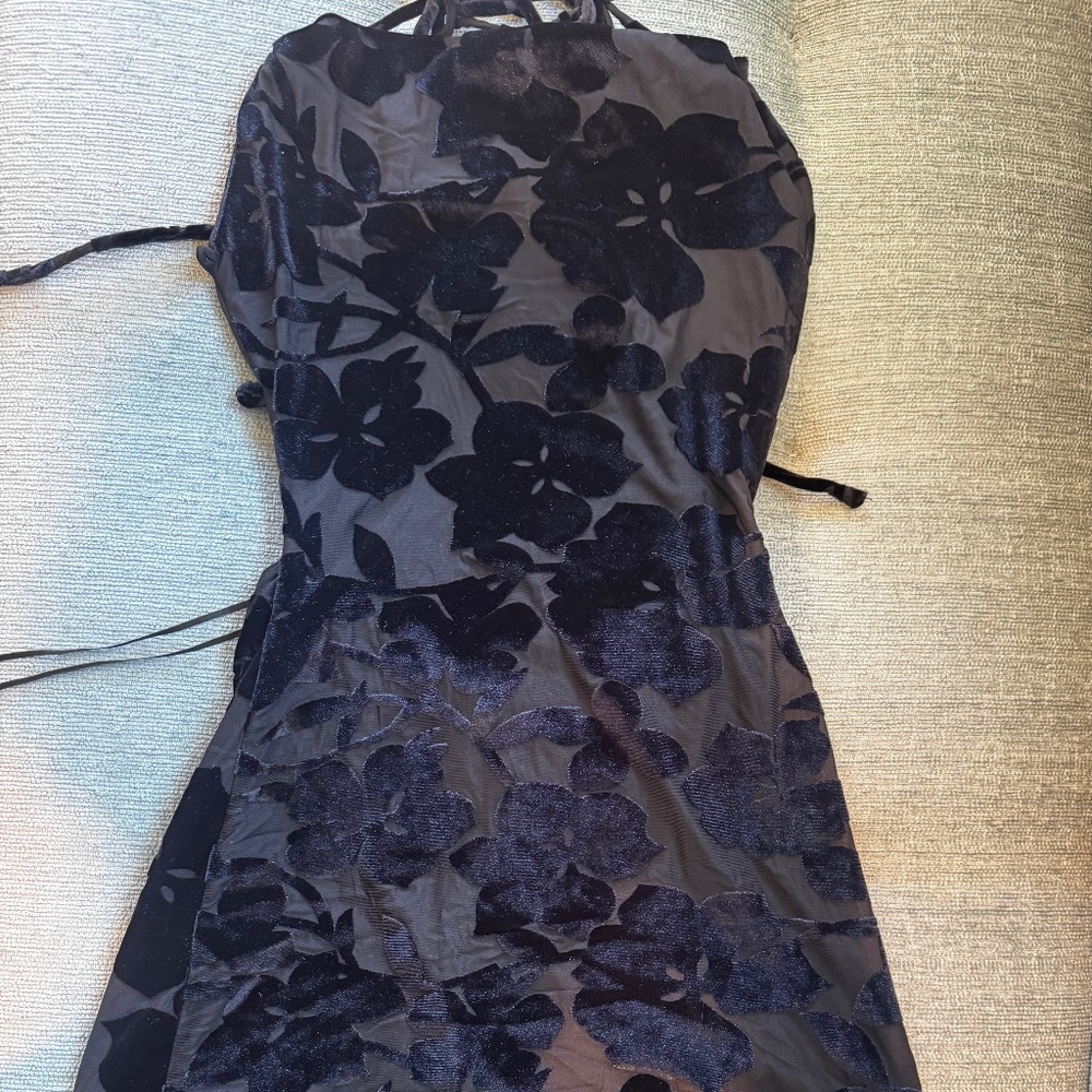 Celena Mini Dress Burn Out Black